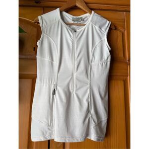 ATHLETA White  Front Zip Athletic Tank Top, Size Small